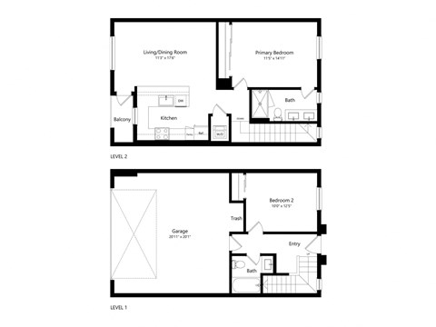 a floor plan of a house with two floor plans of different floors